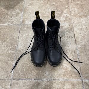 Dr. Martens 1460 Greasy Black Leather Lace-Up Boots